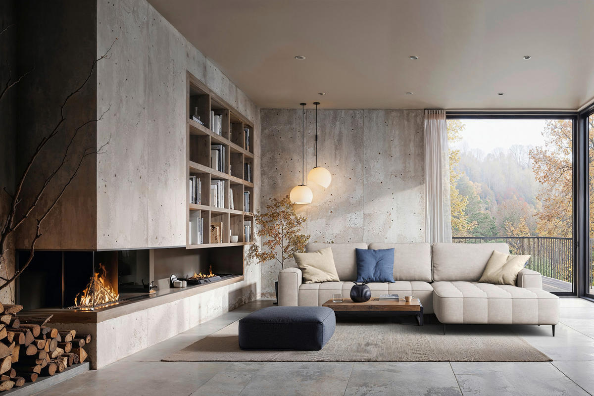 ECKSCHLAFSOFA Florence in Velours Sandfarben  - Sandfarben/Schwarz, Basics, Textil/Metall (280/166cm) - Livetastic