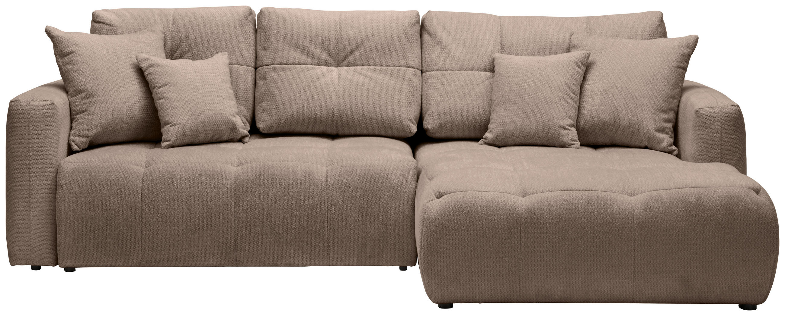 ECKSOFA Hellbraun Chenille  - Hellbraun/Schwarz, MODERN, Kunststoff/Textil (276/172cm) - Hom`in
