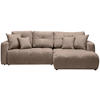 ECKSOFA Hellbraun Chenille  - Hellbraun/Schwarz, MODERN, Kunststoff/Textil (276/172cm) - Hom`in