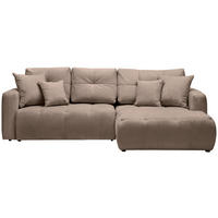 ECKSOFA in Chenille Hellbraun  - Hellbraun/Schwarz, Modern, Kunststoff/Textil (276/172cm) - Hom`in
