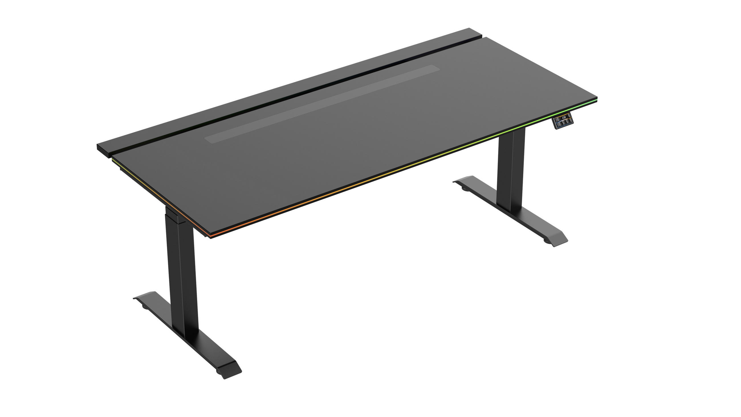GAMINGTISCH Schwarz  - Schwarz, Design, Holzwerkstoff (180/81,5/64-128cm) - Voleo