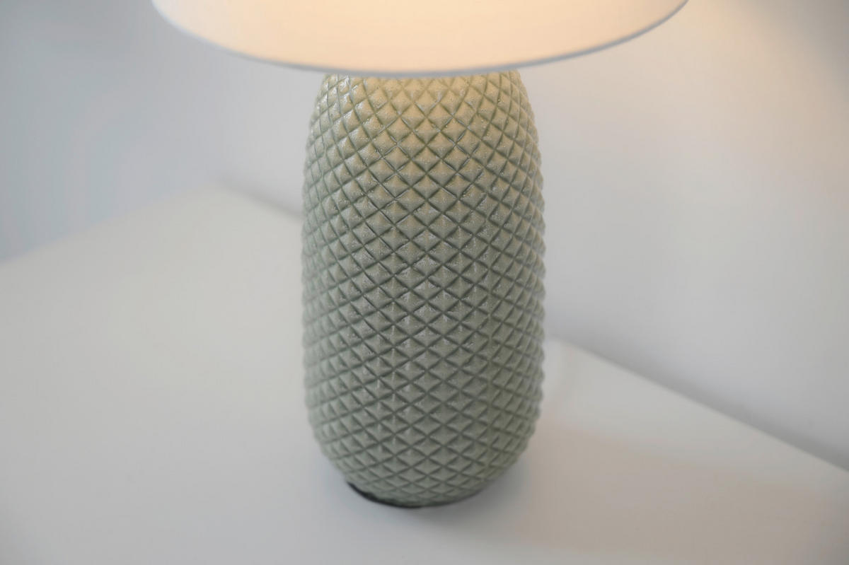 TISCHLEUCHTE PINE 20/20/38 cm  - Weiß/Grün, Design, Glas/Kunststoff (20/20/38cm)