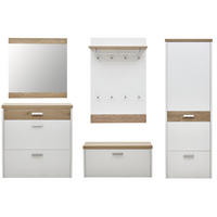 GARDEROBE 5-teilig  in 290/200/32 cm  - Weiss/Eichefarben, Design, Holz/Holzwerkstoff (290/200/32cm) - Dieter Knoll