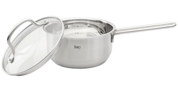 KASSEROLLE 0,75 L  - Klar/Edelstahlfarben, Basics, Glas/Metall (14/7cm) - Homeware Profession.