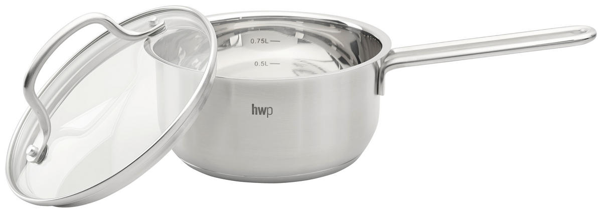 Cratiță 0,75 L  - străveziu/culoare inox, Basics, sticlă/metal (14/7cm) - Homeware Profession.