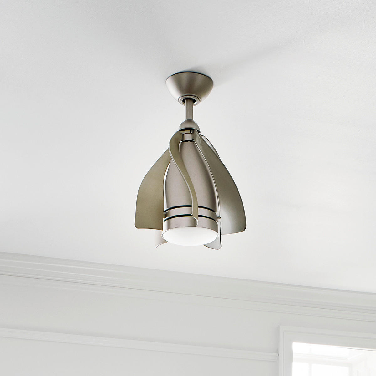 DECKENVENTILATOR  38/50 cm    - Champagner/Nickelfarben, Design, Kunststoff/Metall (38/50cm) - Elstead Lighting
