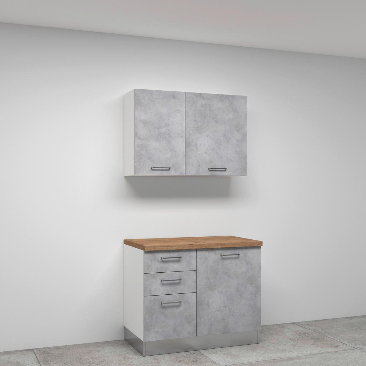 KÜCHENBLOCK 285 cm   in Hellgrau  - Honigeiche/Hellgrau, LIFESTYLE, Holzwerkstoff/Kunststoff (285cm) - MID.YOU