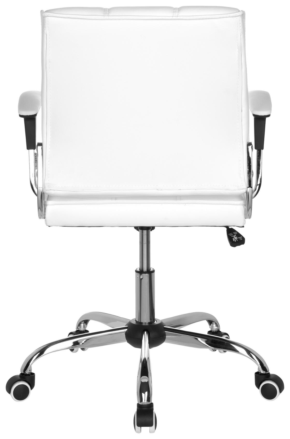 DREHSTUHL Lederlook Weiß  - Chromfarben/Weiß, MODERN, Kunststoff/Textil (61/87/59cm) - MID.YOU