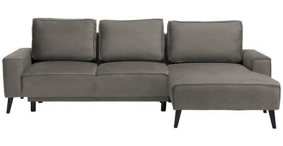 ECKSOFA  in Velours Greige  - Greige/Schwarz, Basics, Holz/Textil (260/161cm) - Carryhome