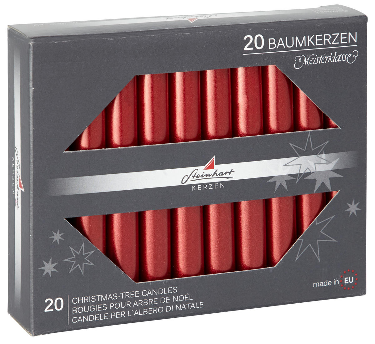 CHRISTBAUMKERZE  - Rot, KONVENTIONELL (1,3/9,5cm)