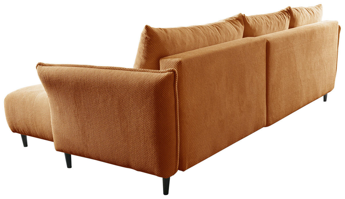 ECKSOFA MONTE CARLO Senfgelb Struktur, Plüsch  - Senfgelb/Schwarz, Trend, Textil (290/160cm) - MID.YOU