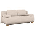 BOXSPRINGSOFA in Flachgewebe Sandfarben  - Sandfarben/Naturfarben, MODERN, Holz (205/93/108cm) - Venda