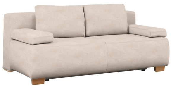 BOXSPRINGSOFA in Flachgewebe Sandfarben  - Sandfarben/Naturfarben, MODERN, Holz (205/93/108cm) - Venda