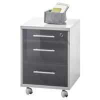 ROLLCONTAINER 40/56/40 cm  - Silberfarben/Hellgrau, Design, Glas/Holzwerkstoff (40/56/40cm) - MID.YOU