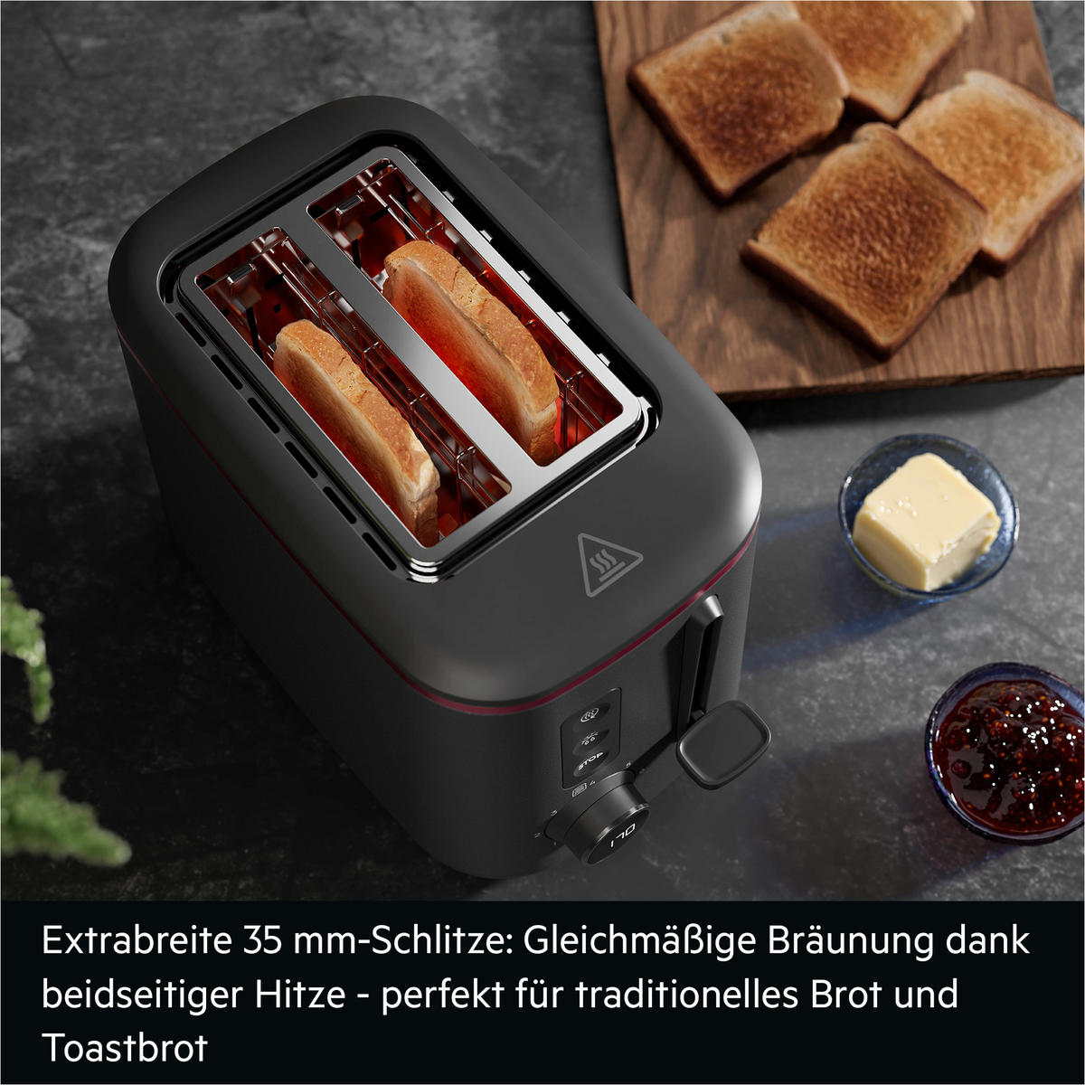 TOASTER Design Collection  - Schwarz, Basics, Metall (28,4/20,3/16,8cm) - AEG