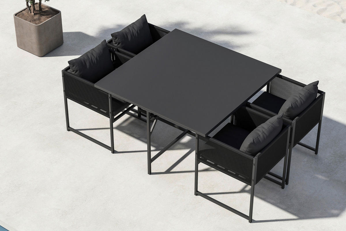 UTEGRUPP    - svart, Modern, metall/textil (120/120/73cm) - Gardenson