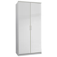 DREHTÜRENSCHRANK Weiss  - Weiss/Alufarben, Konventionell, Holzwerkstoff/Kunststoff (90/199/58cm) - MID.YOU