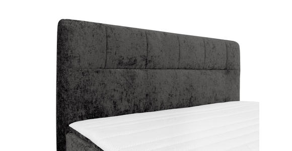 BOXSPRINGBETT 160/200 cm,  in Anthrazit, Topper, H2 + H3 = mittel + fest  - Anthrazit/Schwarz, Design, Textil/Metall (160/200cm) - Esposa