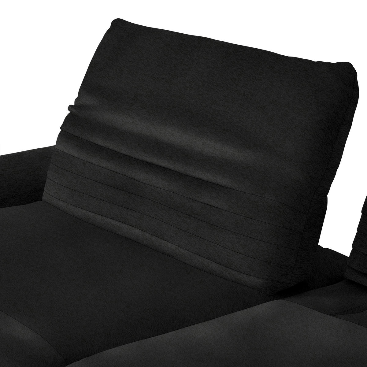 ECKSOFA  in Teddystoff Schwarz  170-195/280 cm  - Schwarz/Braun, Design, Textil/Metall (170-195/280cm) - Dieter Knoll