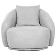 COCKTAILSESSEL Chenille Hellgrau    - Hellgrau/Schwarz, LIFESTYLE, Textil/Metall (101/79/96cm) - Xora