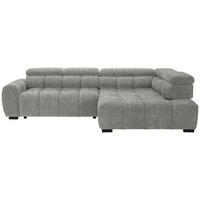 ECKSOFA Hellgrau Webstoff  - Hellgrau/Schwarz, MODERN, Kunststoff/Textil (297/205cm) - Welnova