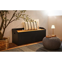 KISSENBOX 120/50/51 cm  - Schwarz/Akaziefarben, MODERN, Kunststoff/Textil (120/50/51cm) - Ambia Garden