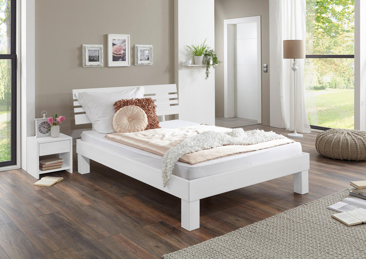 BETT 180/200 cm  in Weiß  - Weiß, KONVENTIONELL, Holz (180/200cm) - Boxxx