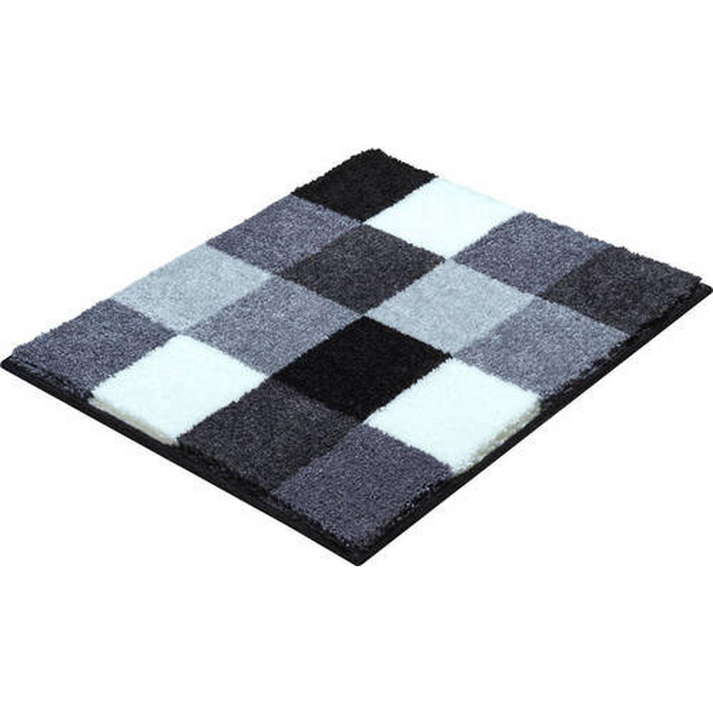 Thumbnail - Xxxl Bidet-Vorleger Bona, Grau, Schwarz, Weiß, Textil, Karo, rechteckig, 50x60 cm, Oeko-Tex® Standard 100, Made in Europ...