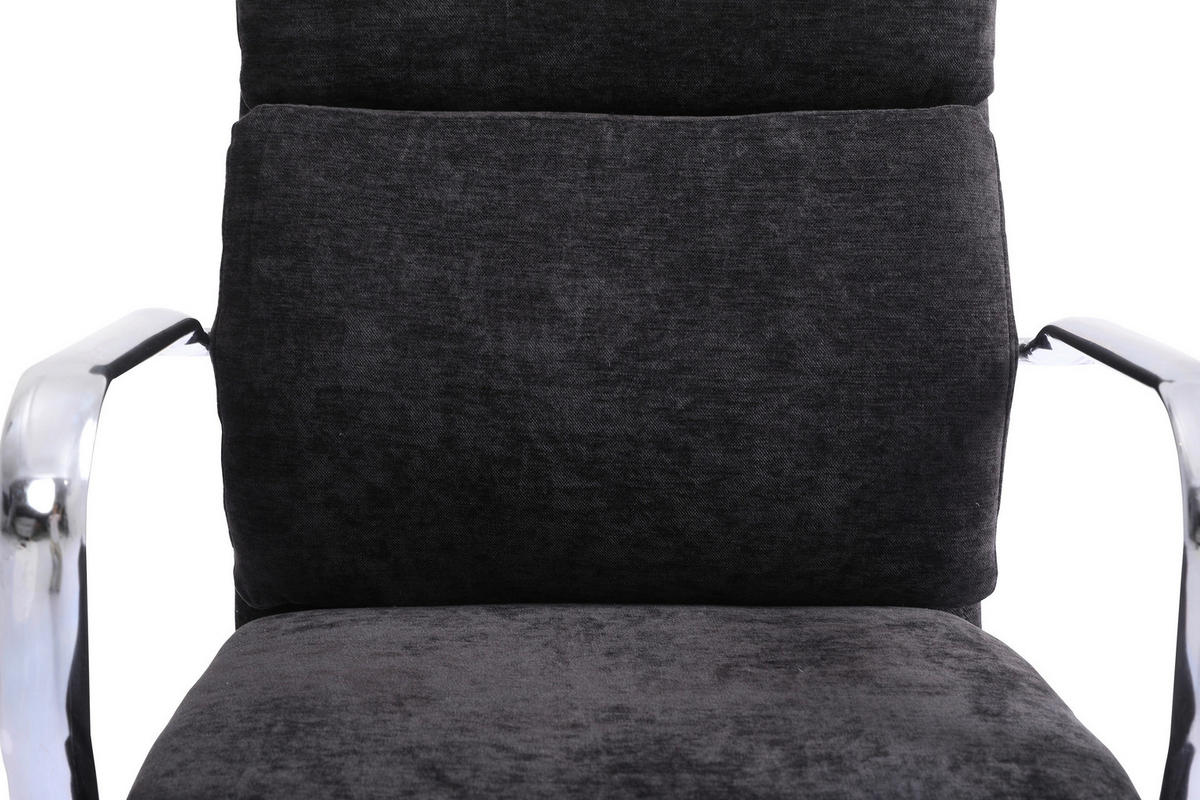 FORGÓSZÉK  zsenília fekete  - krómszínű/fekete, Modern, műanyag/textil (56/100-110/65,5cm) - Livetastic