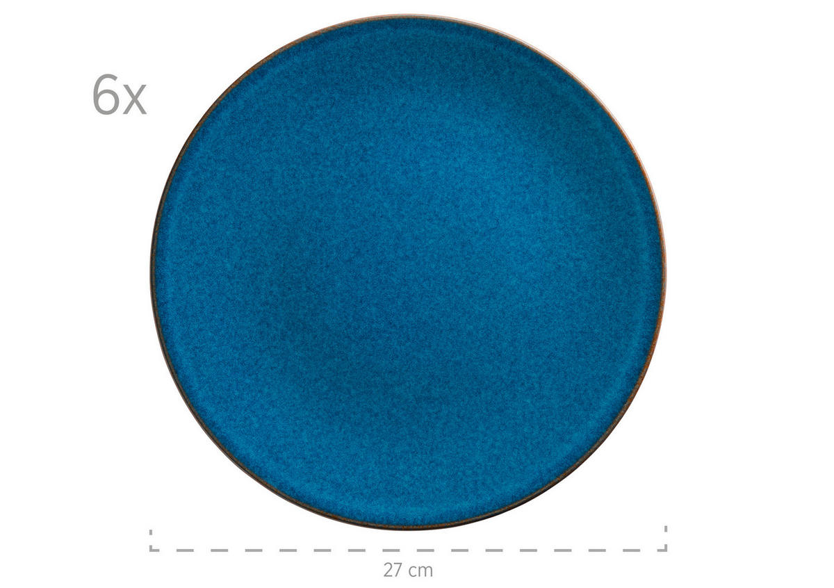 TAFELSERVICE Ossia 12-teilig  - Blau, Basics, Keramik (36/36,5/31,5cm) - Mäser