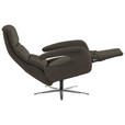 RELAXSESSEL in Leder Graubraun  - Edelstahlfarben/Graubraun, Design, Leder/Metall (76/119/86cm) - Dieter Knoll