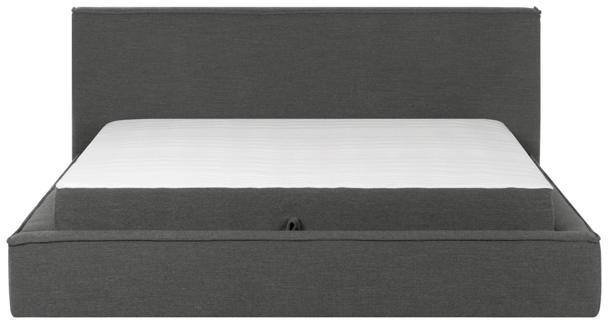 KONTINENTALSÄNG 180/200 cm  i grå  - svart/grå, Klassisk, trä/textil (180/200cm) - Visionight