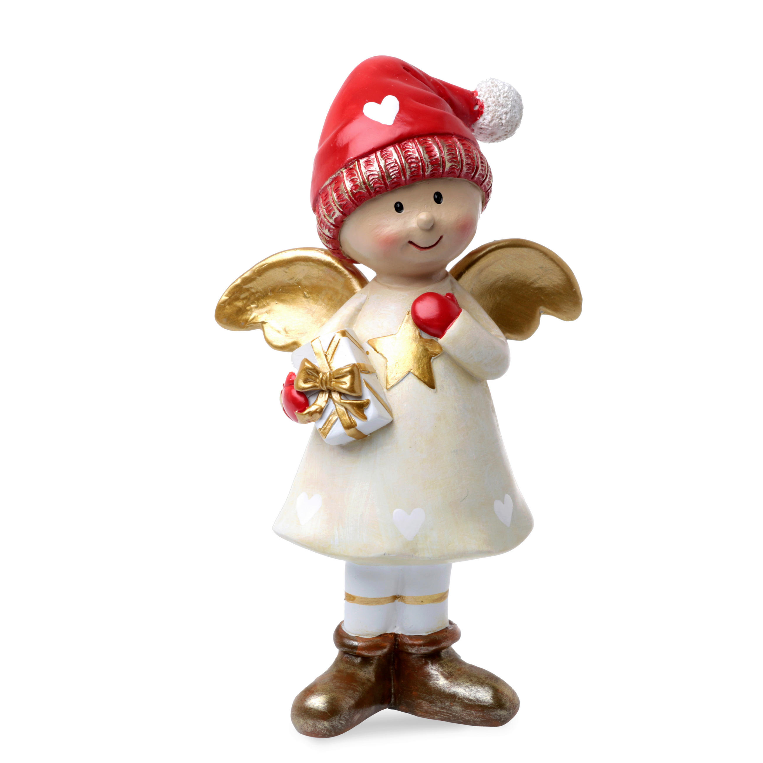 DEKOENGEL - Rot/Creme, LIFESTYLE, Kunststoff (11,5/6,5/20,5cm) - X-Mas