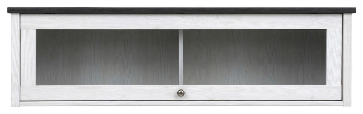 VITRINE in Kieferfarben, Lärchefarben  - Silberfarben/Lärchefarben, Design, Glas/Holzwerkstoff (128,5/37/34,5cm)
