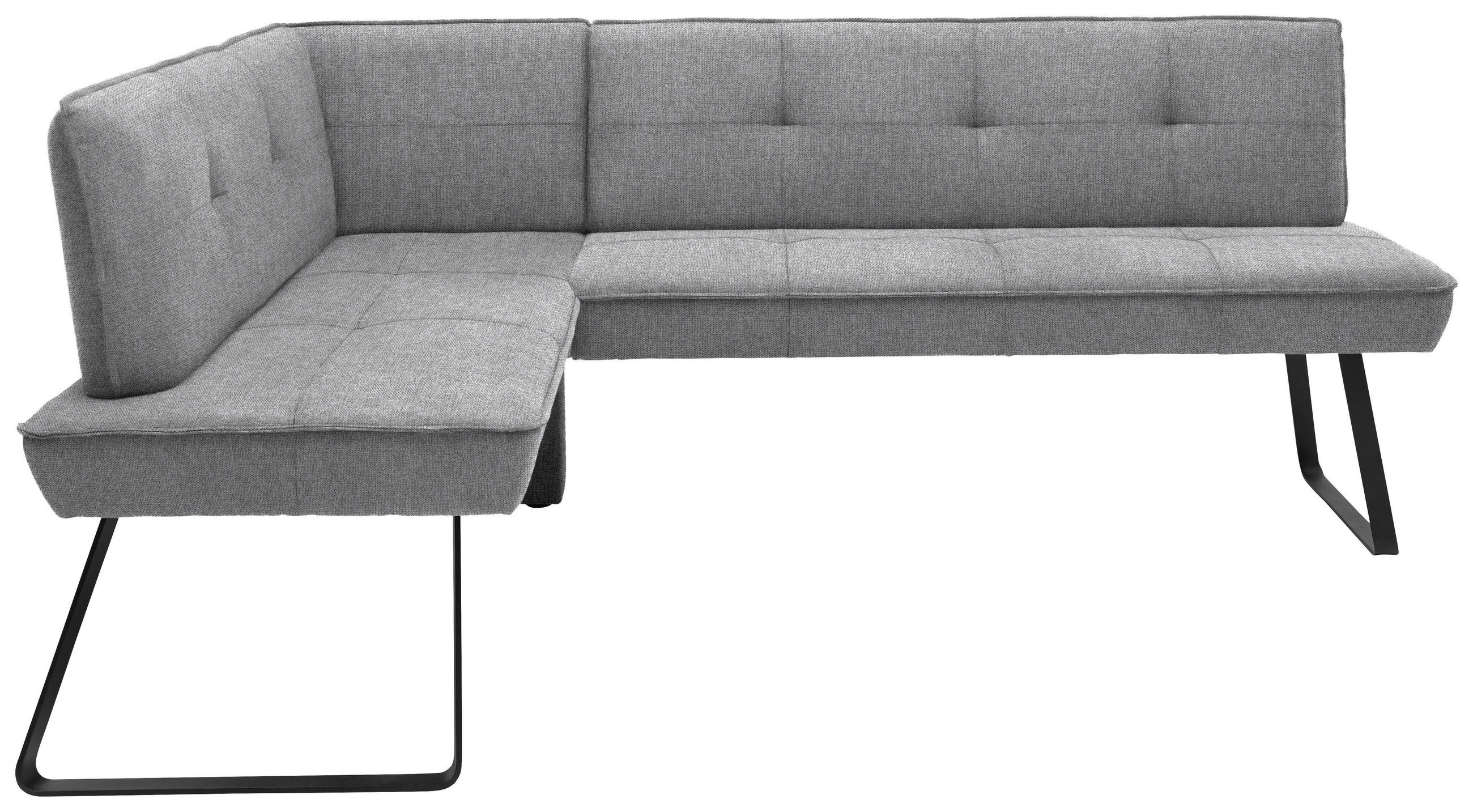 ECKBANK 157/227 cm Flachgewebe Grau, Schwarz Metall - Schwarz/Grau, Design, Textil/Metall (157/227cm) - Dieter Knoll
