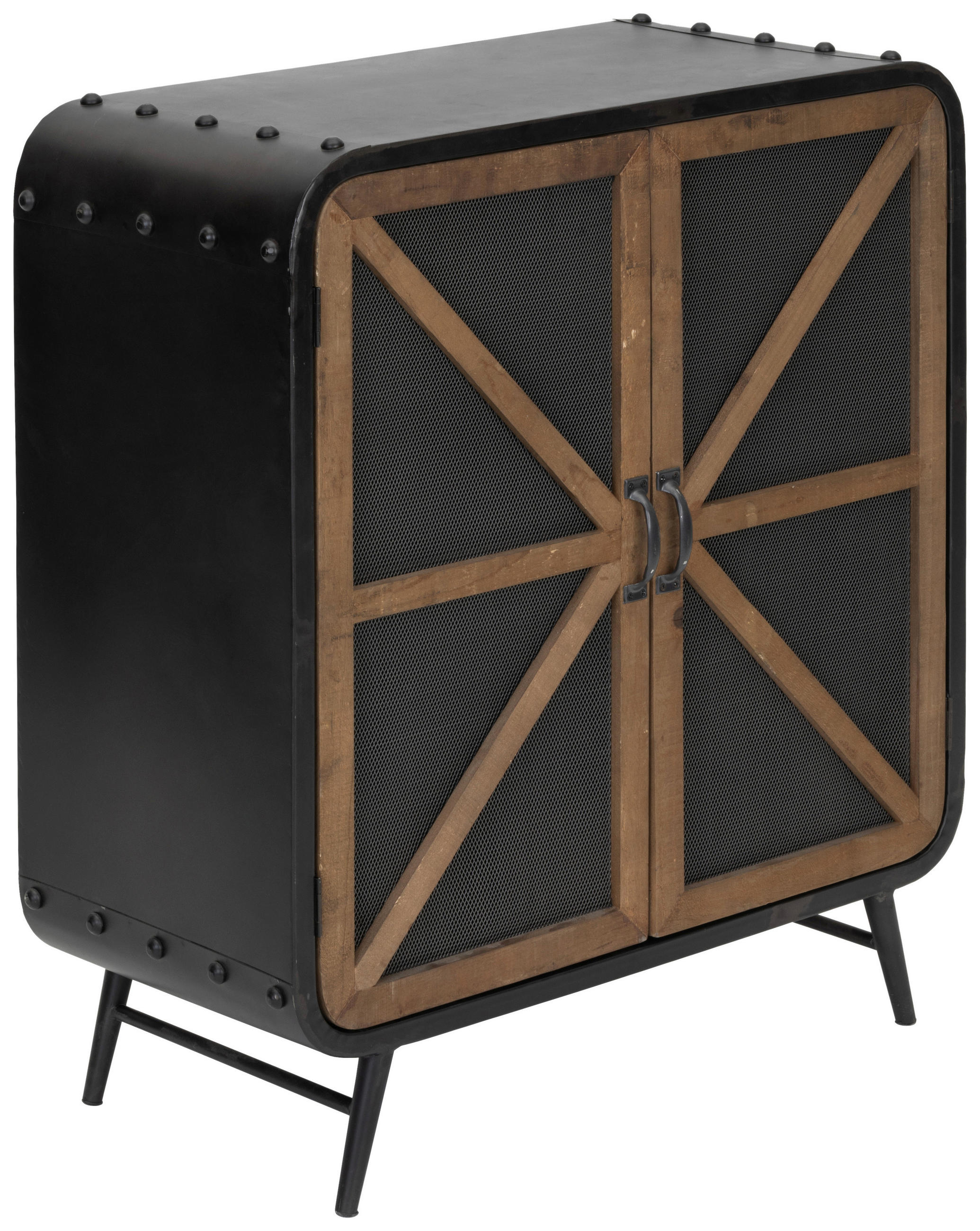 Livetastic Kommode Natur, Schwarz 73x83x35 cm