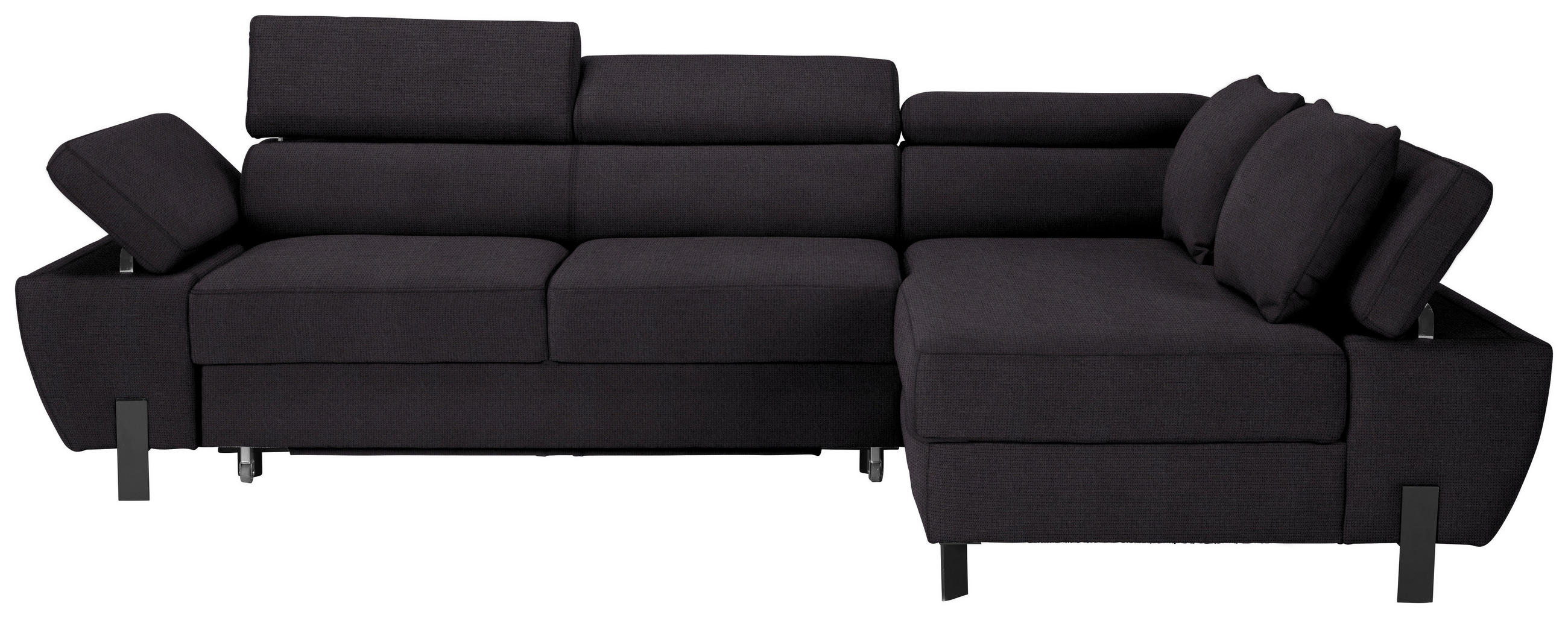 HÖRNSOFFA i vävt tyg svart  - svart, Modern, metall/trämaterial (277/90/93cm) - MID.YOU