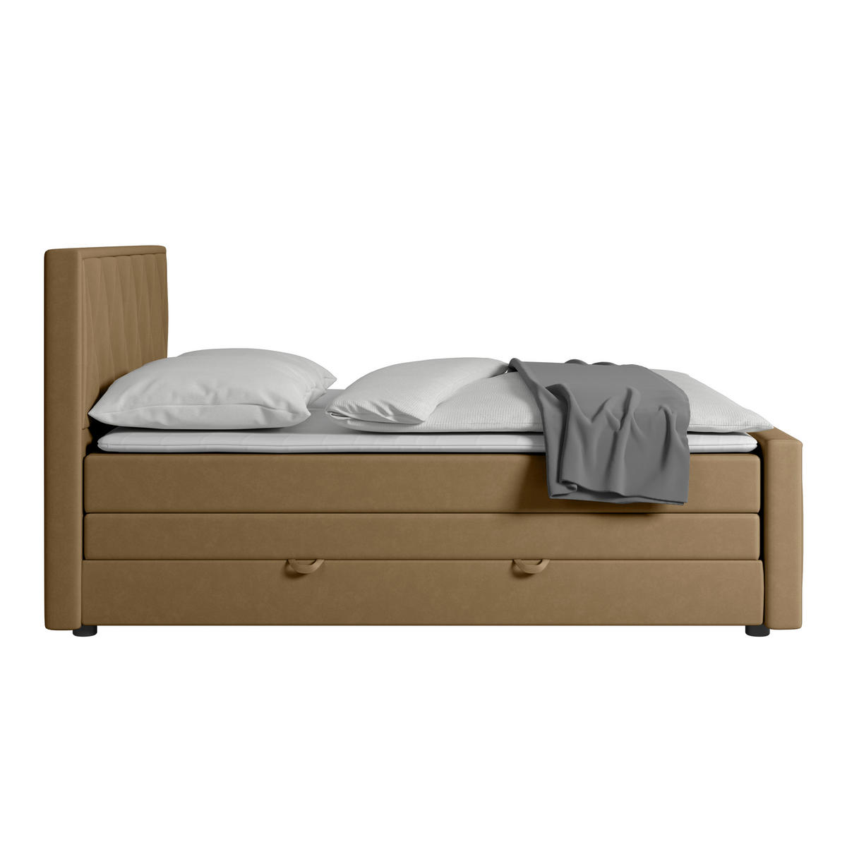 BOXSPRINGBETT 180/200 cm  in Beige  - Beige, Modern, Holz/Kunststoff (180/200cm) - MID.YOU