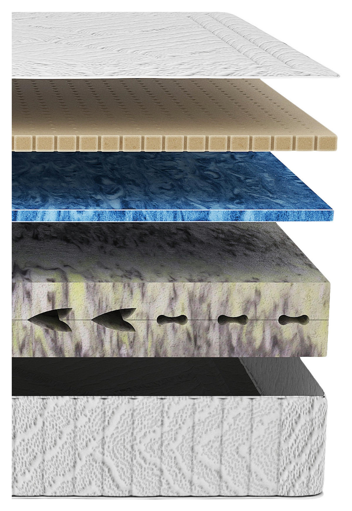 KALTSCHAUMMATRATZE Majestic H3, 200/200 cm, Höhe ca.: 28 cm, H3 = fest, 7-Zonen - Grauweiß, Basics, Textil (200/200cm) - Livetastic