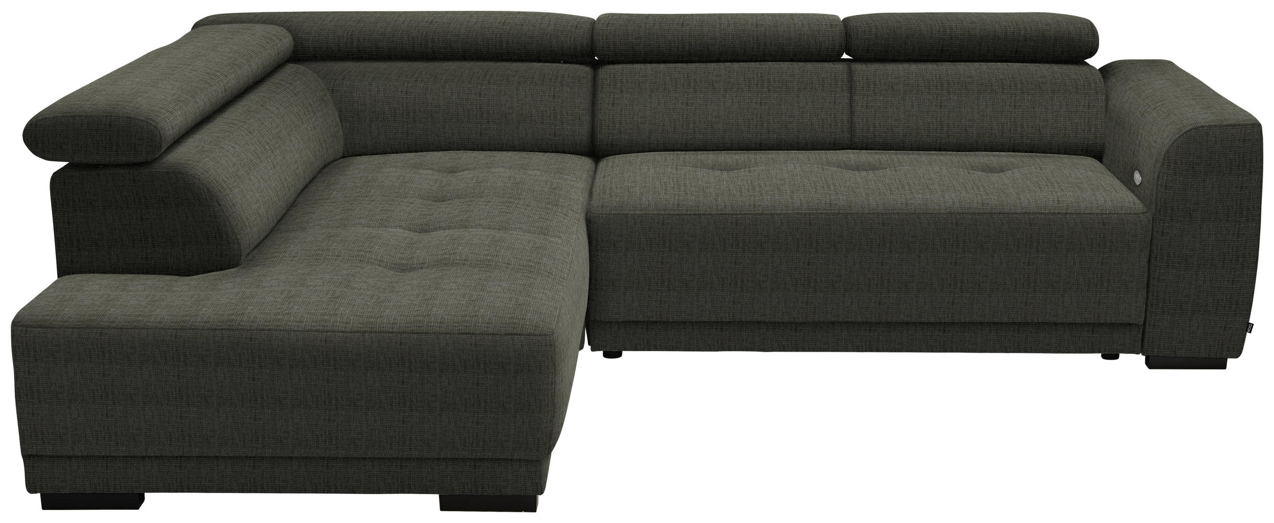 ECKSOFA in Chenille Graubraun  205/284 cm  - Graubraun/Schwarz, Design, Kunststoff/Textil (205/284cm) - Xora