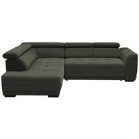 ECKSOFA in Chenille Graubraun  205/284 cm  - Graubraun/Schwarz, Design, Kunststoff/Textil (205/284cm) - Xora