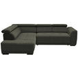 ECKSOFA in Chenille Graubraun  205/284 cm  - Graubraun/Schwarz, Design, Kunststoff/Textil (205/284cm) - Xora