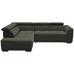 ECKSOFA in Chenille Graubraun  205/284 cm  - Graubraun/Schwarz, Design, Kunststoff/Textil (205/284cm) - Xora