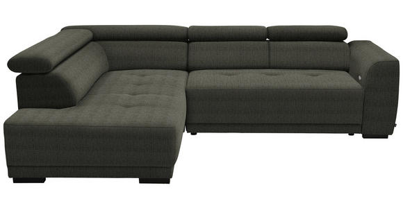 ECKSOFA in Chenille Graubraun 205/284 cm - Graubraun/Schwarz, Design, Kunststoff/Textil (205/284cm) - Xora