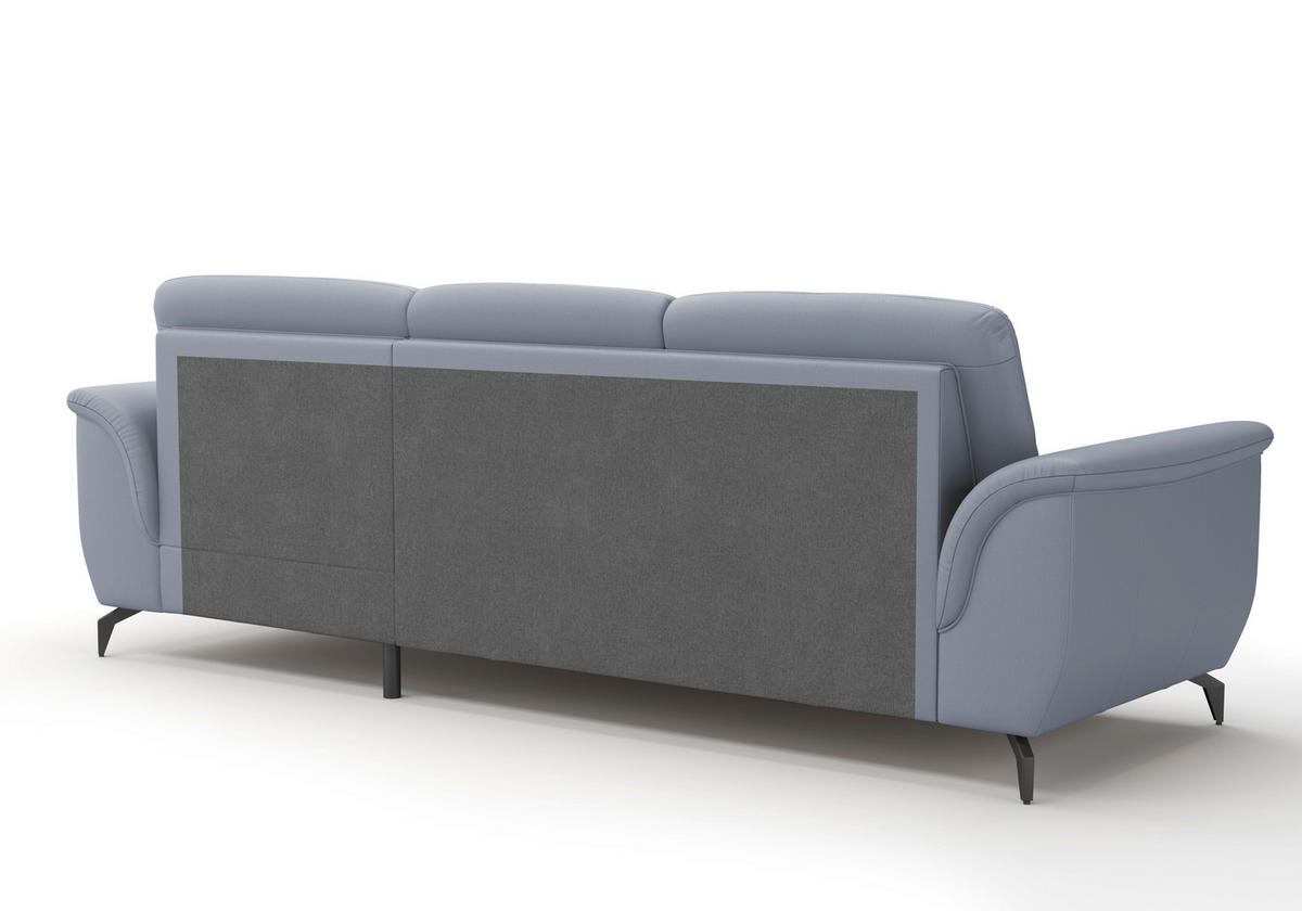 ECKSOFA in Vliesstoff Kombination Echtleder/Stoff Graublau  - Graublau/Schwarz, Modern, Leder/Textil (262/164cm) - Sit & More