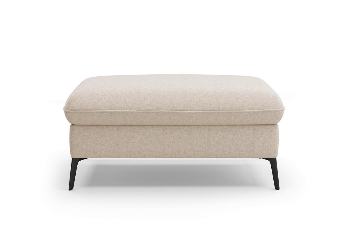 HOCKER in Textil Creme  - Creme/Schwarz, KONVENTIONELL, Textil/Metall (104/47/69cm) - Sit & More