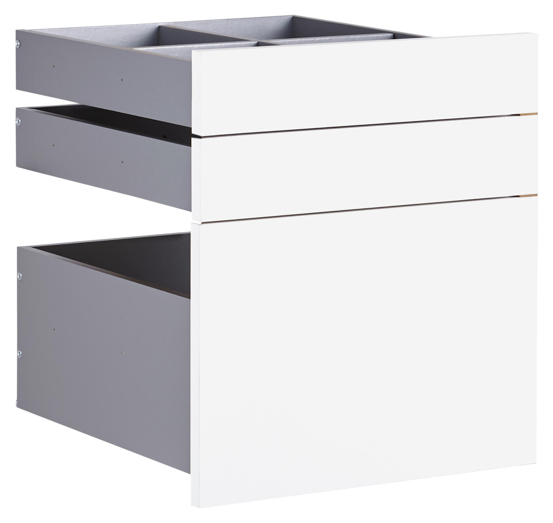 SADA ZÁSUVIEK, biela, 45,3/50,3/46,8 cm - biela, Konventionell, kompozitné drevo (45,3/50,3/46,8cm) - Hom`in