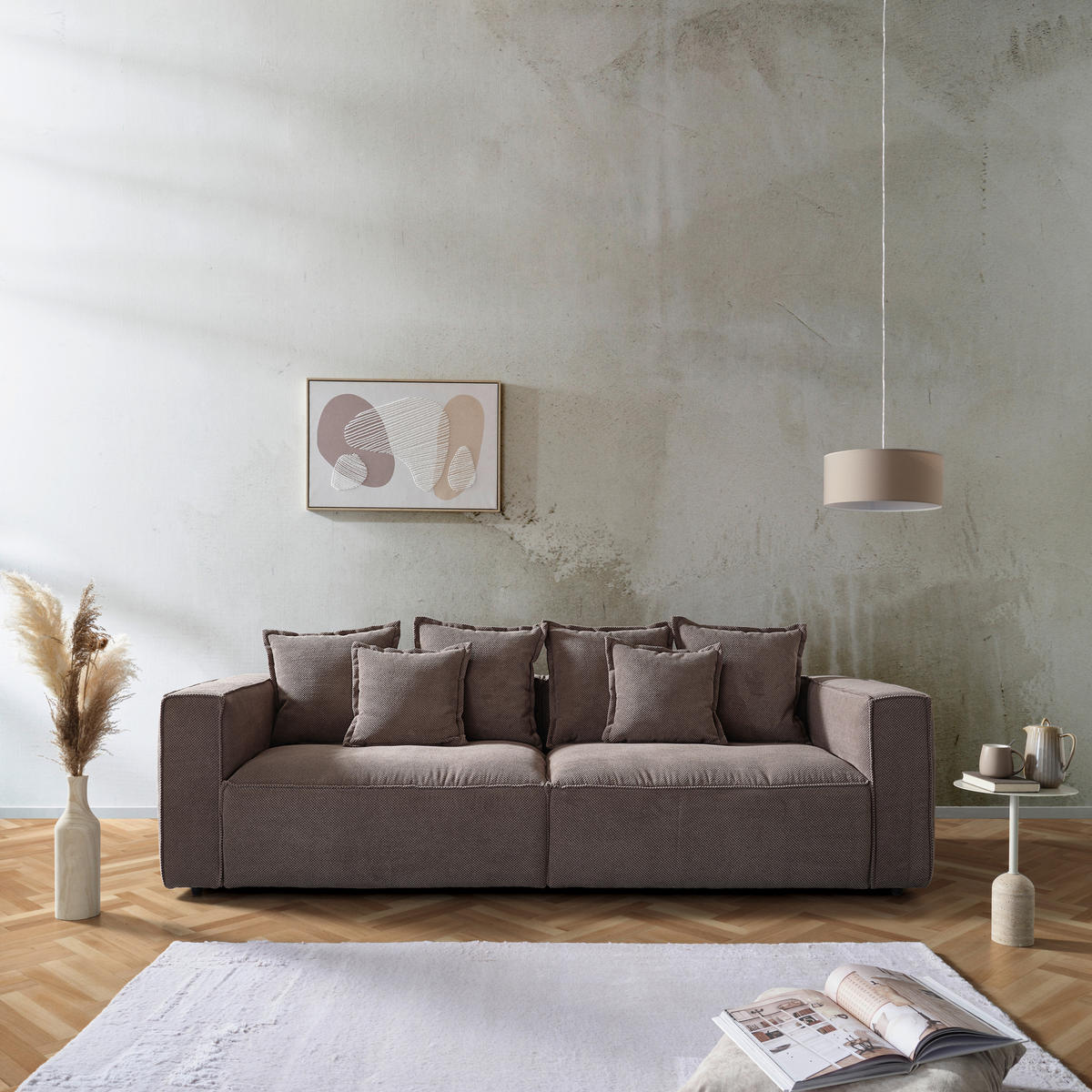 BIGSOFA in Mikrofaser Grau  - Grau, Modern, Textil (280/72/109cm) - MID.YOU
