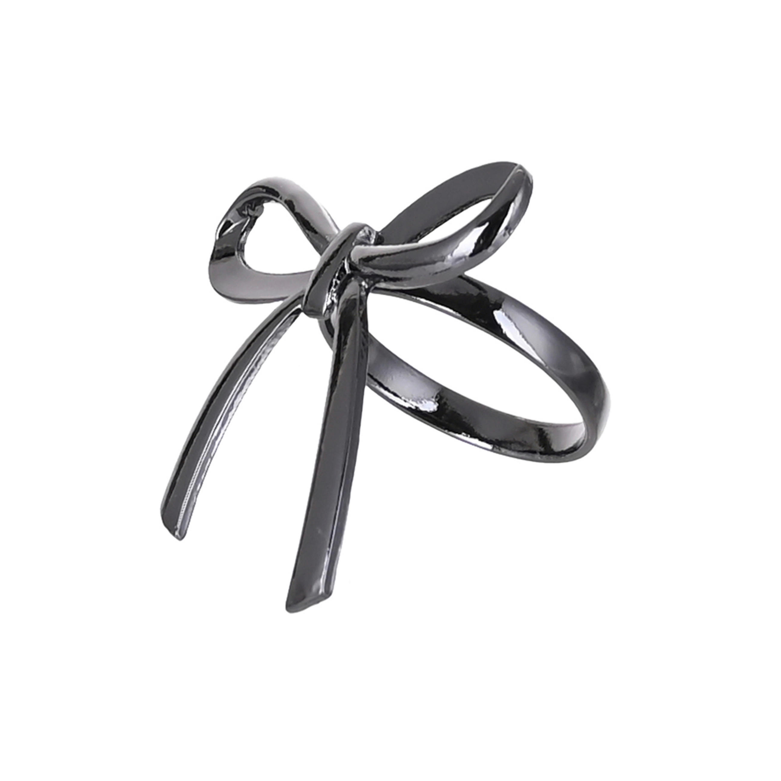 KRÚŽOK NA OBRÚSKY - čierna, Basics, kov (6/4,3/5cm) - Ambia Home
