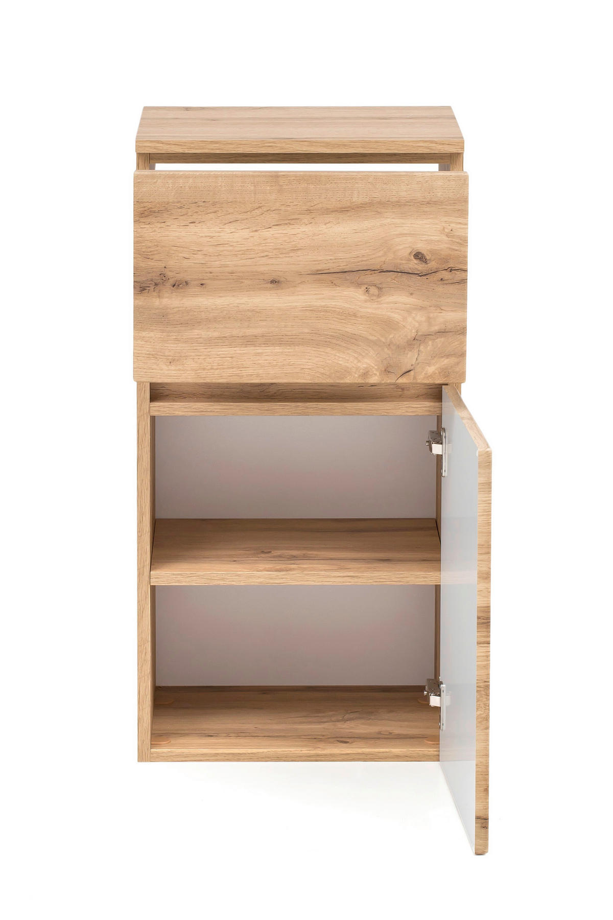 UNTERSCHRANK 40/79/35 cm   - Eiche Wotan/Silberfarben, Natur, Holzwerkstoff/Kunststoff (40/79/35cm) - Xora